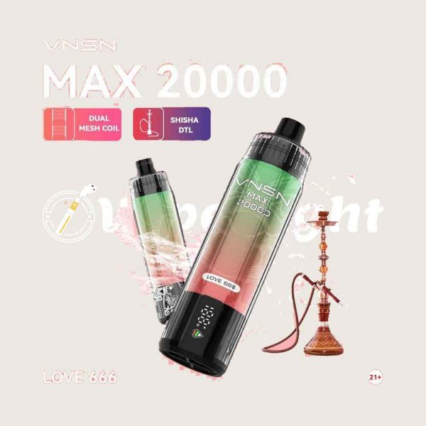 VNSN Max Shisha 20000 Puffs Disposable Vape DTL In UAE